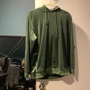 Velour size xl hood sweatshirt.